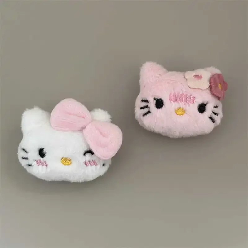 Hairpin Brooch 2-in-1 Cute Cartoon Hello Kitty Plush Doll Doll Pendant School Bag Pin Decoration