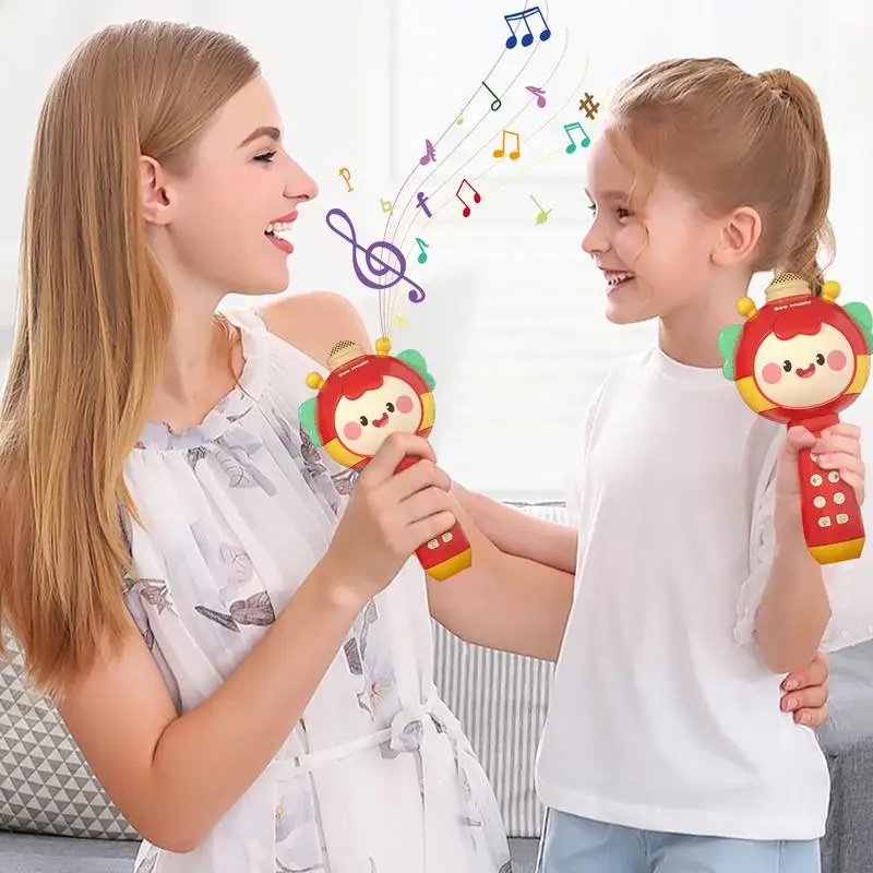 Toy Microphone For Kids Echo Music Toy Mics For Children's Karaoke Singing Early Educational Toy With Soft Lighting Effects For