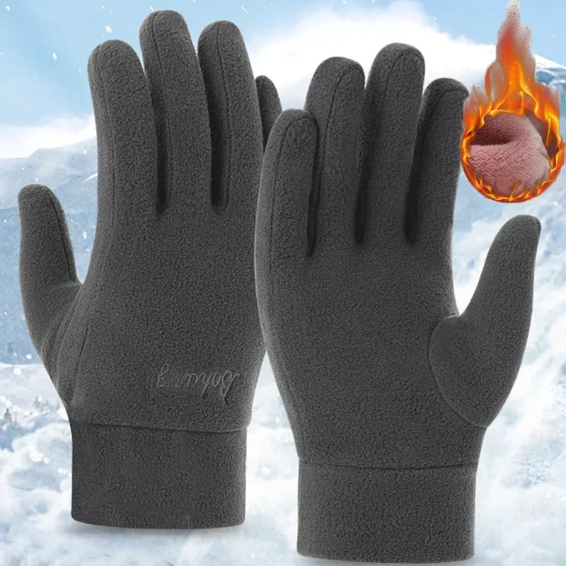 Winter Verdicken Warme Fleece Handschuhe Frauen Männer Thermische Voll Finger Handschuhe Winddicht Kalt-proof Skifahren Radfahren Touchscreen