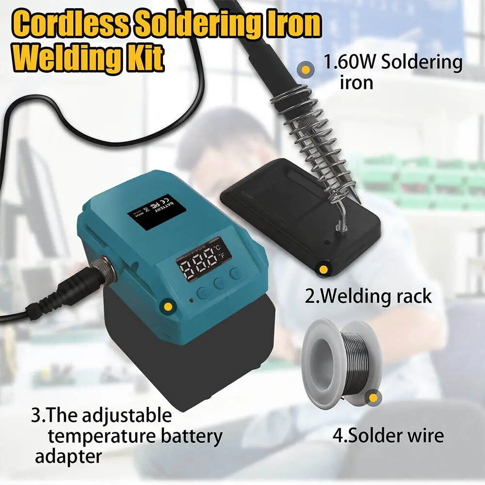 60W Portable Soldering Iron Station For Makita 18V Battery Cordles Welding Tool