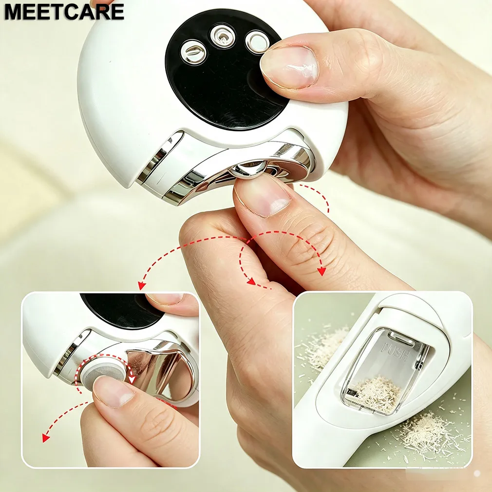 2 in 1 Electric Nail Clippers With LED Light Auto Grinding Polishing Nail Trimmer Cutter Manicure Tool for Children Adults Elder