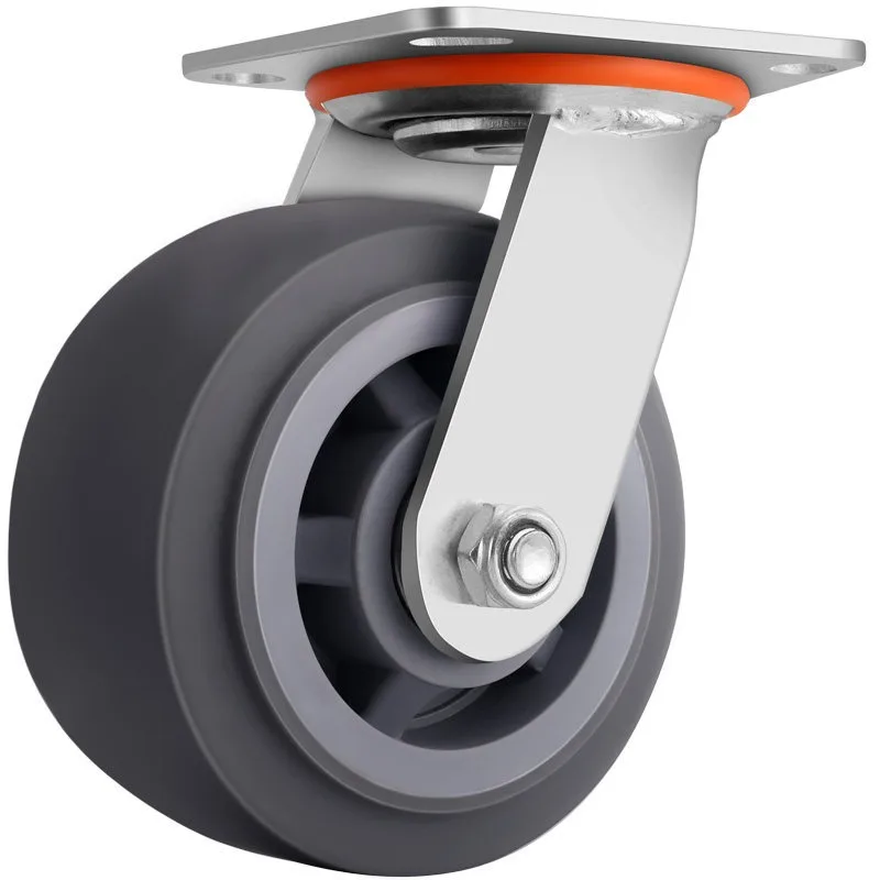 Trolley caster silent heavy duty universal wheel load bearing large 4/5/6/8 inch trailer for pulling car