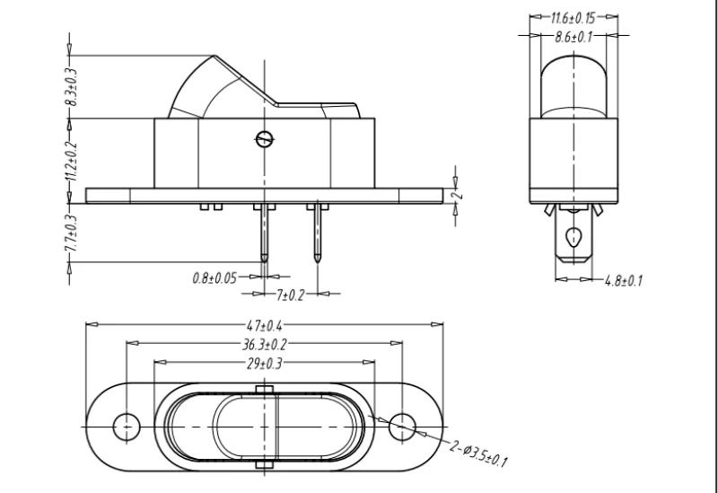 10 Stück Bootsschalter, 2-polig, 2-stufig, KCD1, 6A 250V, geeignet für Schalter in elektrischen Wok- und Reiskochern usw. – Detail 3