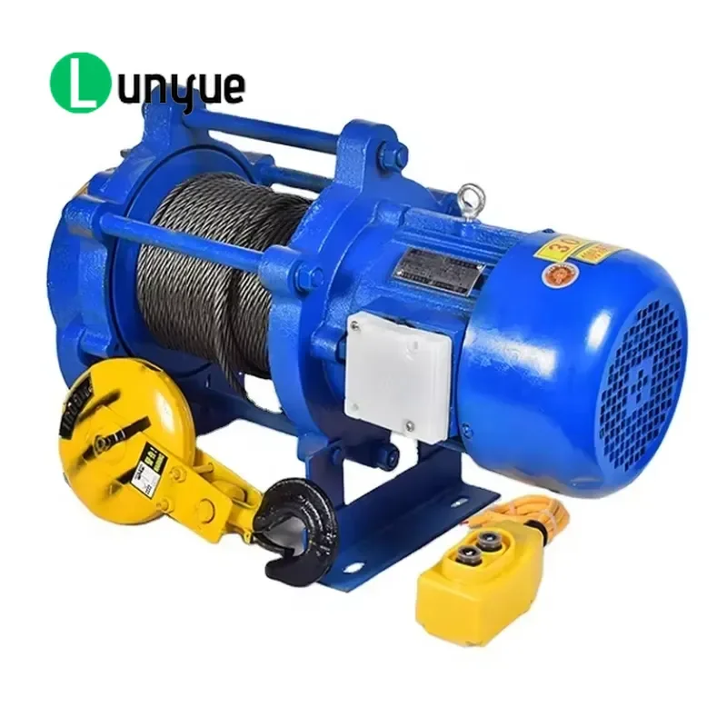 1 Ton Electric Wire Rope Winch Hoist 220V Metal Anti-Rotation Small Lifting Tool for Household Use Durable Compact Design
