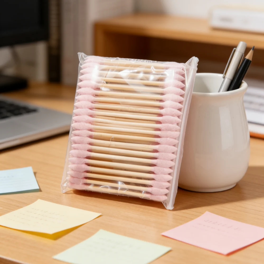 

Острые ватные палочки, одноразовые ватные палочки с двойным заостренным прецизионным наконечником и бамбуковыми палочками для татуировок, красоты и личной гигиены