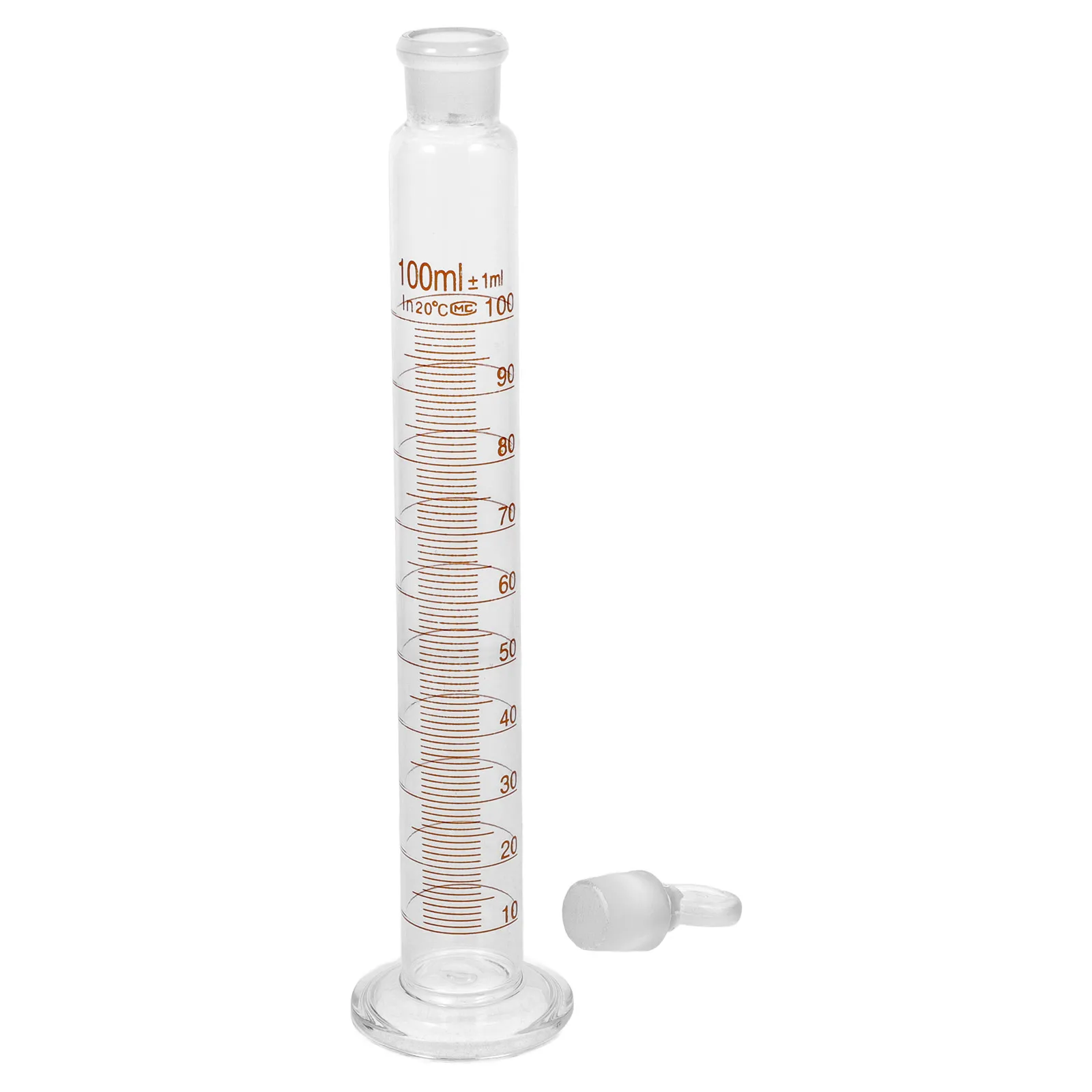 

1Pcs Glass Graduated Cylinder Measuring Cylinder Stoppered Design Stable Base Clear Scale for Laboratory Experiment