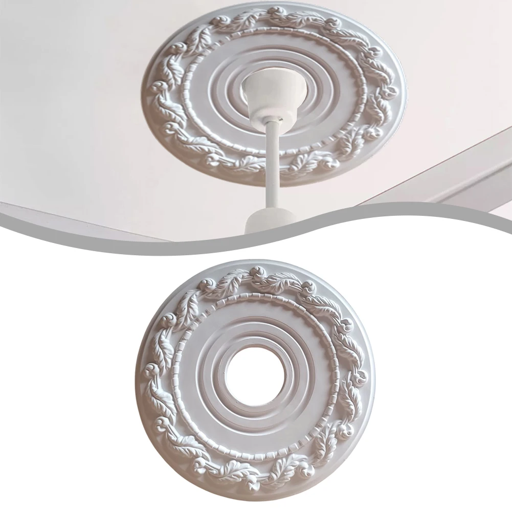 16 Inch Round  Light Plate Pattern PU Lamp Plate Retro Ceiling Decoration Lamp Plate Ceiling Decoration Light Plate Hardware