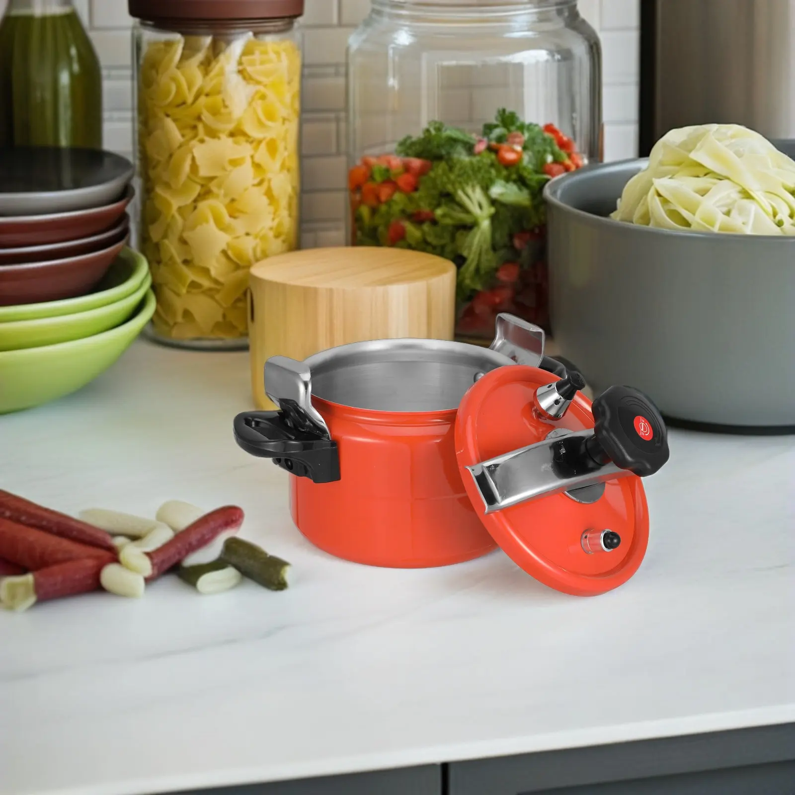 3L Small Aluminum Pressure Cooker Pot High Heat Conduction Stovetop Pot for Gas Induction Electric Stove Soup Stew Mini Cooking