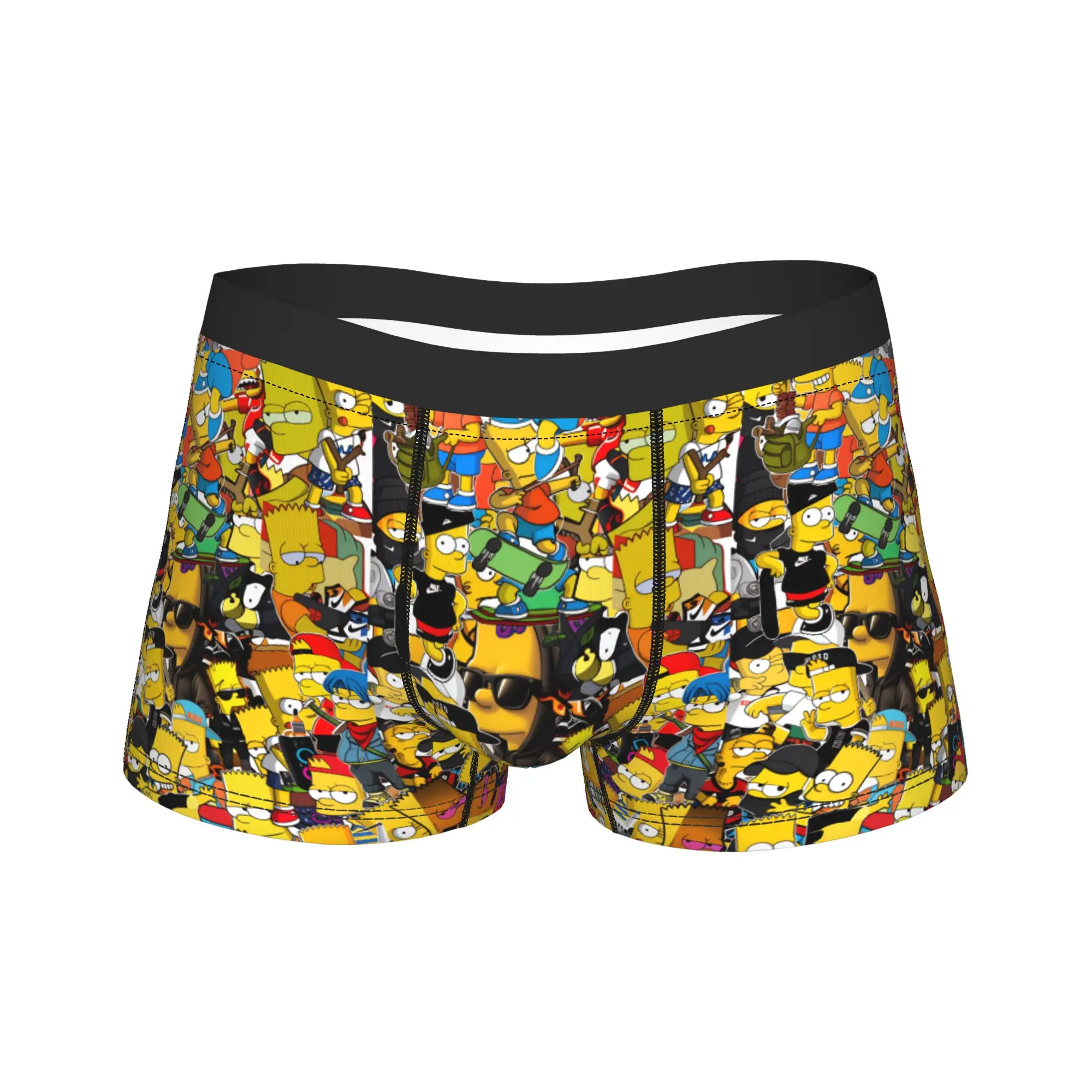 

Bart S-Simpson Street Style Underwear Man Underpants Printing Comfortable Boxershorts High Quality Shorts Briefs Big Size 2XL