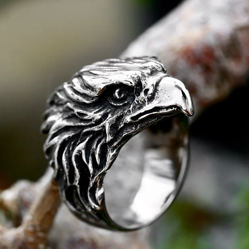 BEIER 2023 New Style Stainless Steel Viking Eagle Ring American Style Heavy High Quality Men\'s Cool Ring  Animal Jewelry