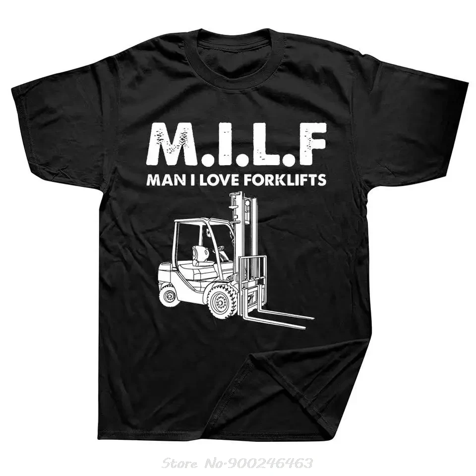 Frauen Neuheit Super MILF Mann ICH Liebe Gabelstapler Fahrer T-shirt Mode Übergroßen T-shirt Männer Kleidung Casual Tops Baumwolle T Shirt