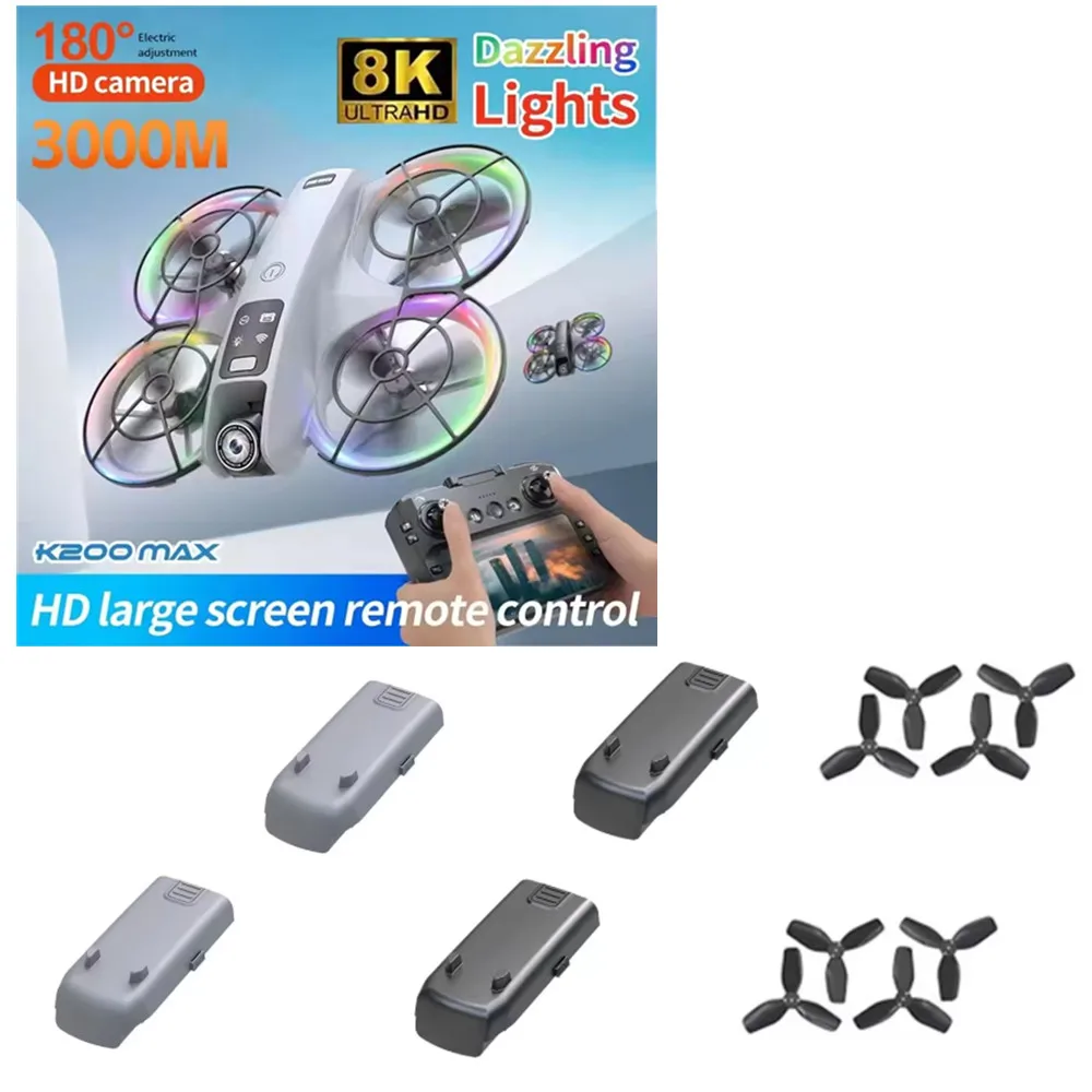 

K200 MAX Drone Battery Accessories 3.7V 1200mAh / Propeller Blades / For K200 Max Drone Spare Parts