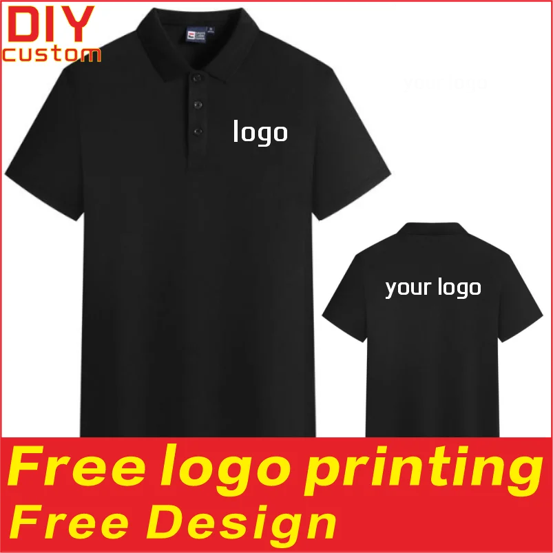 Solid Color Wrinkle Resistant Men's and Women's T-Shirt Shirt Polo Shirt Printed Logo Embroidery Breathable Workwear Customizabl