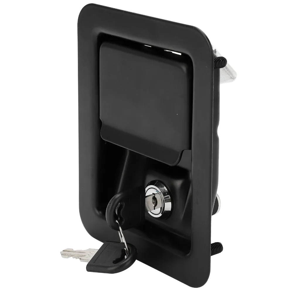 141*109mm Generator Panel Lock with Keys Stainless Steel Silent Unit Lock Black 4-Corner Mounting Panel Mounting Lock