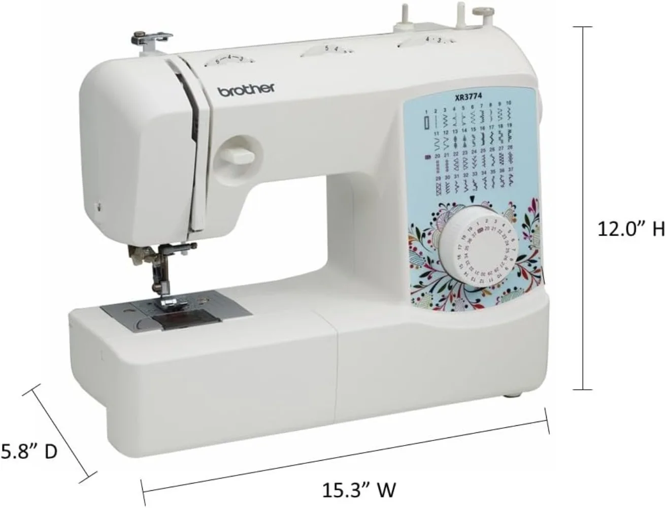 Sewing and Quilting Machine, XR3774, 37 Built-in Stitches, Wide Table, 8 Included Sewing Feet
