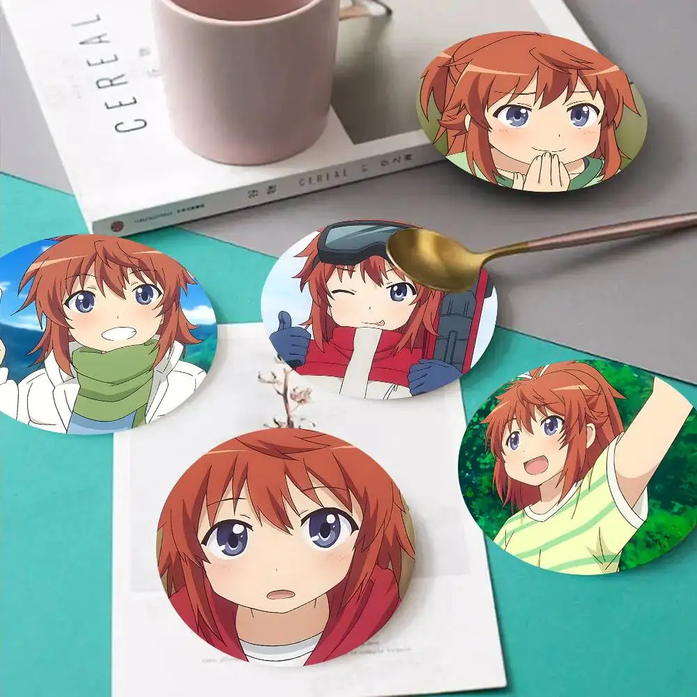 1pc Natsumi Koshigaya Anime Characters Wooden Coaster Colour Printing Cup Mat Home Desk Decoration Gifts