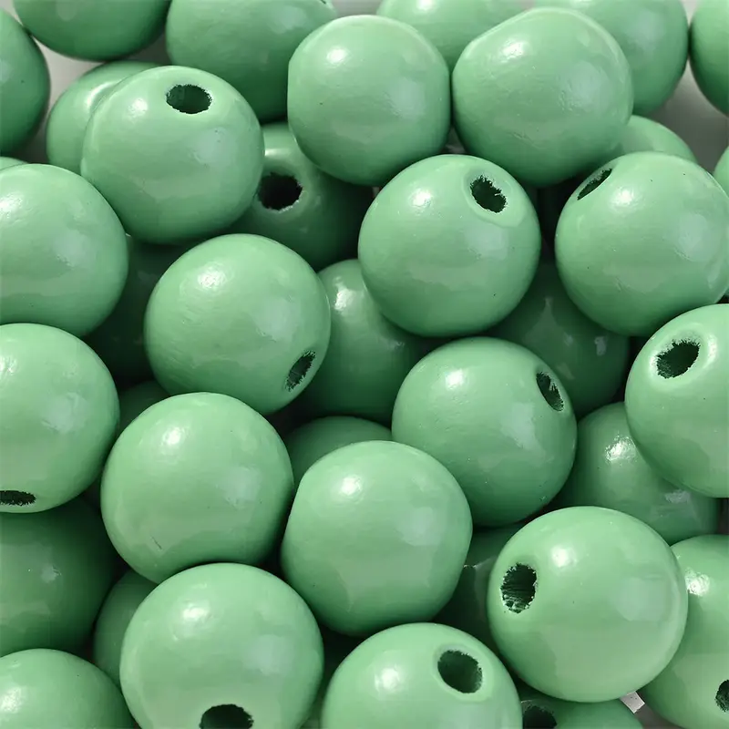 50Pcs 16mm Colorful Wooden Beads Round Straight Hole Loose Spacer Beads For Diy Bracelets Necklaces Jewelry Accessories - Image 17