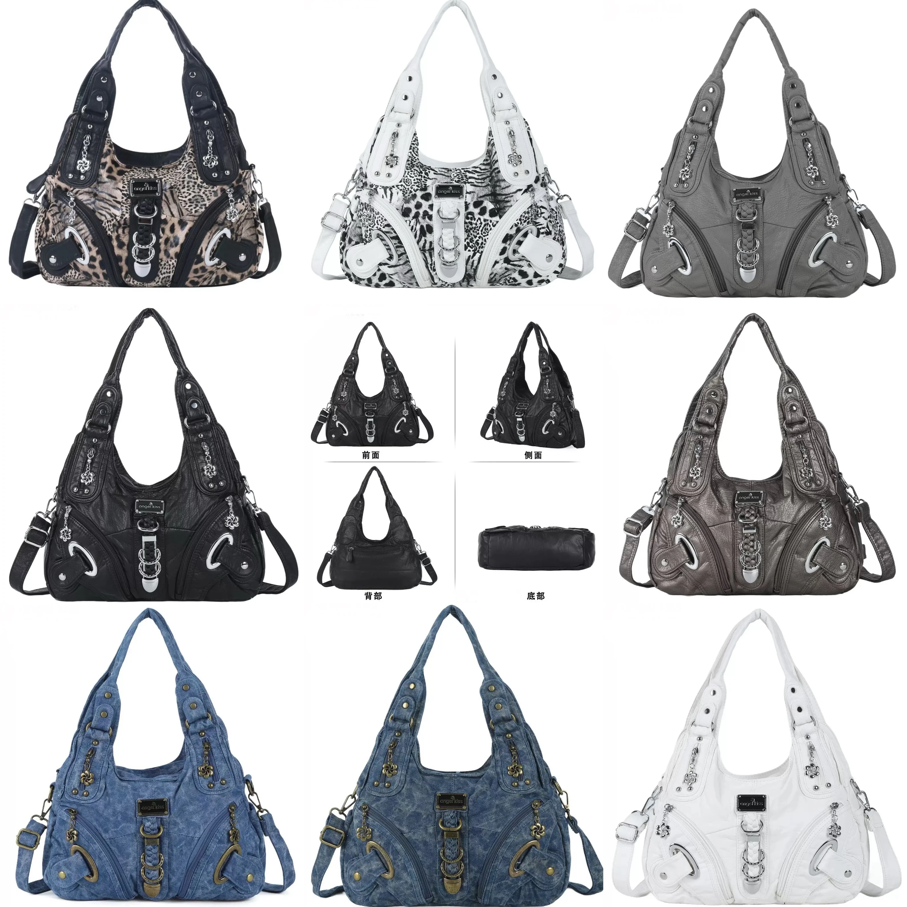 

Original Designer Brand Spicy Girl Retro Distressed Large-capacity Soft Leather Single-shoulder Crossbody Bags for Women