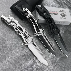 High Quality Mechanical Folding Pocket Knives Outdoor Survival Hunting EDC Tool with Clip 5CR13MOV Blade All Steel Handle