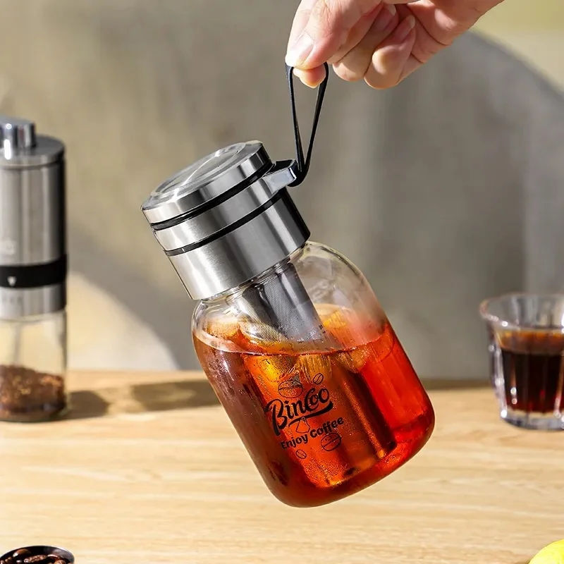 

Cold Brew Coffee Mug Portable Mug Cold Brew Kettle Cold Brew Mug Stainless Steel Glass Mug Cold Resistance Heat Release