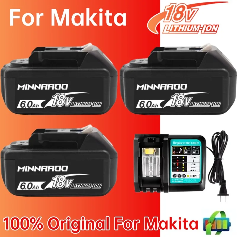 

Original For Makita 18V 6.0Ah Rechargeable Battery For Makita BL1830 BL1830B BL1840 BL1840B BL1850 BL1850B Power Tools Battery