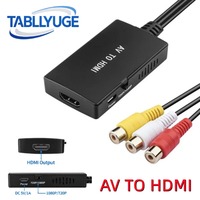 AV to HDMI-compatible Converter, Composite Adapter with USB Cable Support 1080P/720P PAL/NTSC Compatible with PS2 PS3 HDTV