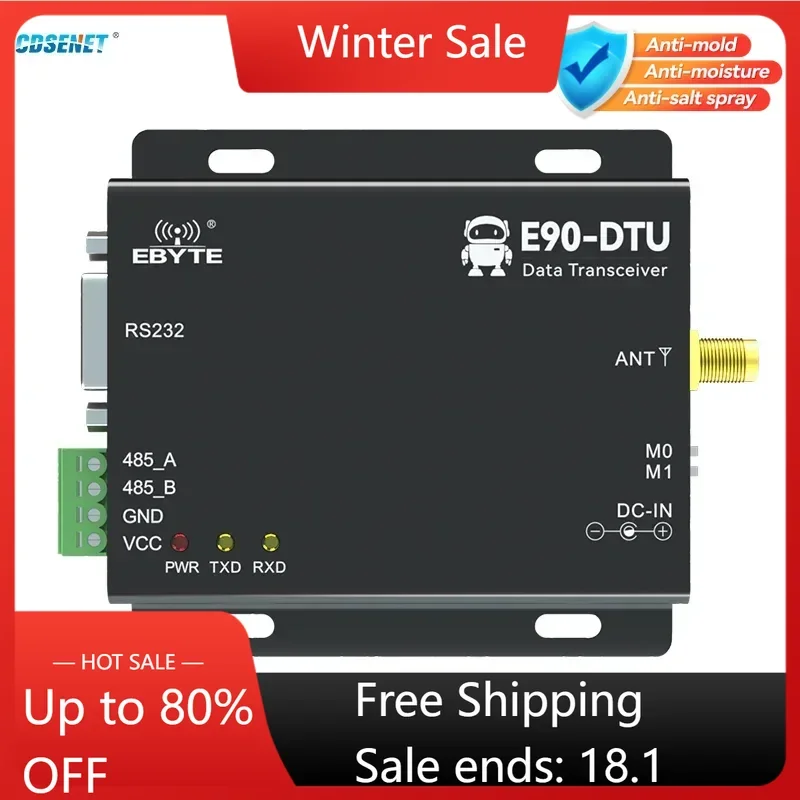 Wireless Transceiver LoRa RS232 RS485 433MHz 20dbm CDSENET E90-DTU(433L20) 5km PLC Transceiver Receiver Radio Modem 433 MHz LoRa