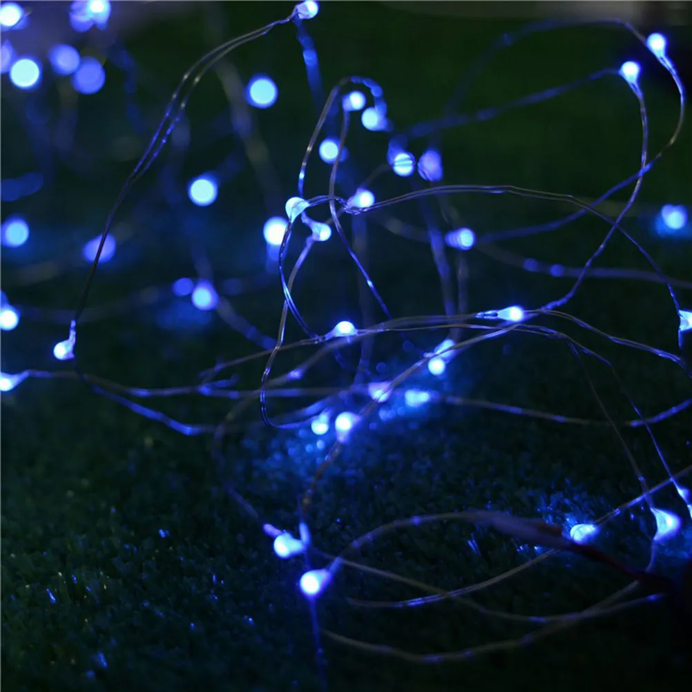 

2 M Bottle Cap String Lights Jar Outdoor Solar Lid Led for outside Fairy Jars Blue