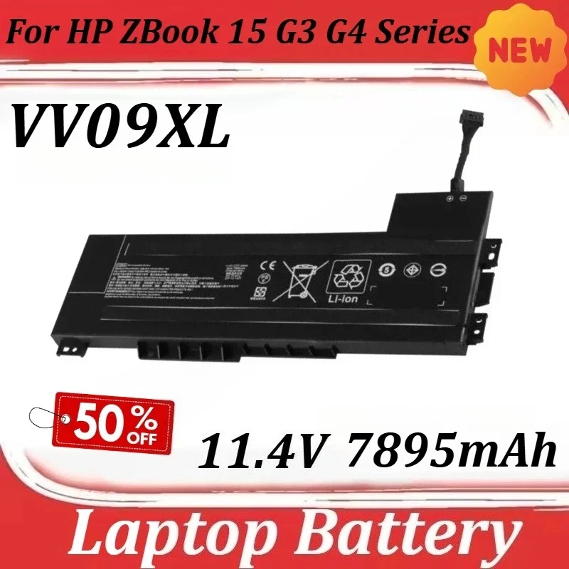 SWZY VV09XL 11.4V 7895mAh Laptop Battery for HP ZBook 15 G3 G4 Series HSTNN-DB7D HSTNN-C87C 808398-2C2 808398-2C1 808452-005