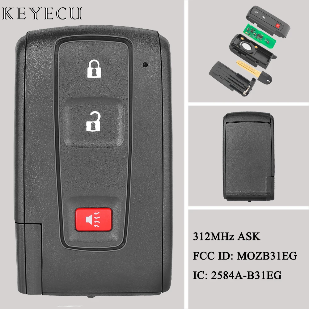 Keyecu For Toyota Prius 2004 2005 2006 2007 2008 2009 Smart Remote Car Key Fob 312MHz ASK MOZB31EG 89994-47061 89994-47060 47091