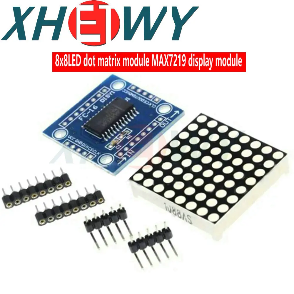 Módulo de matriz de puntos MAX7219, kit de bricolaje, módulo de control MCU, 8x8LED