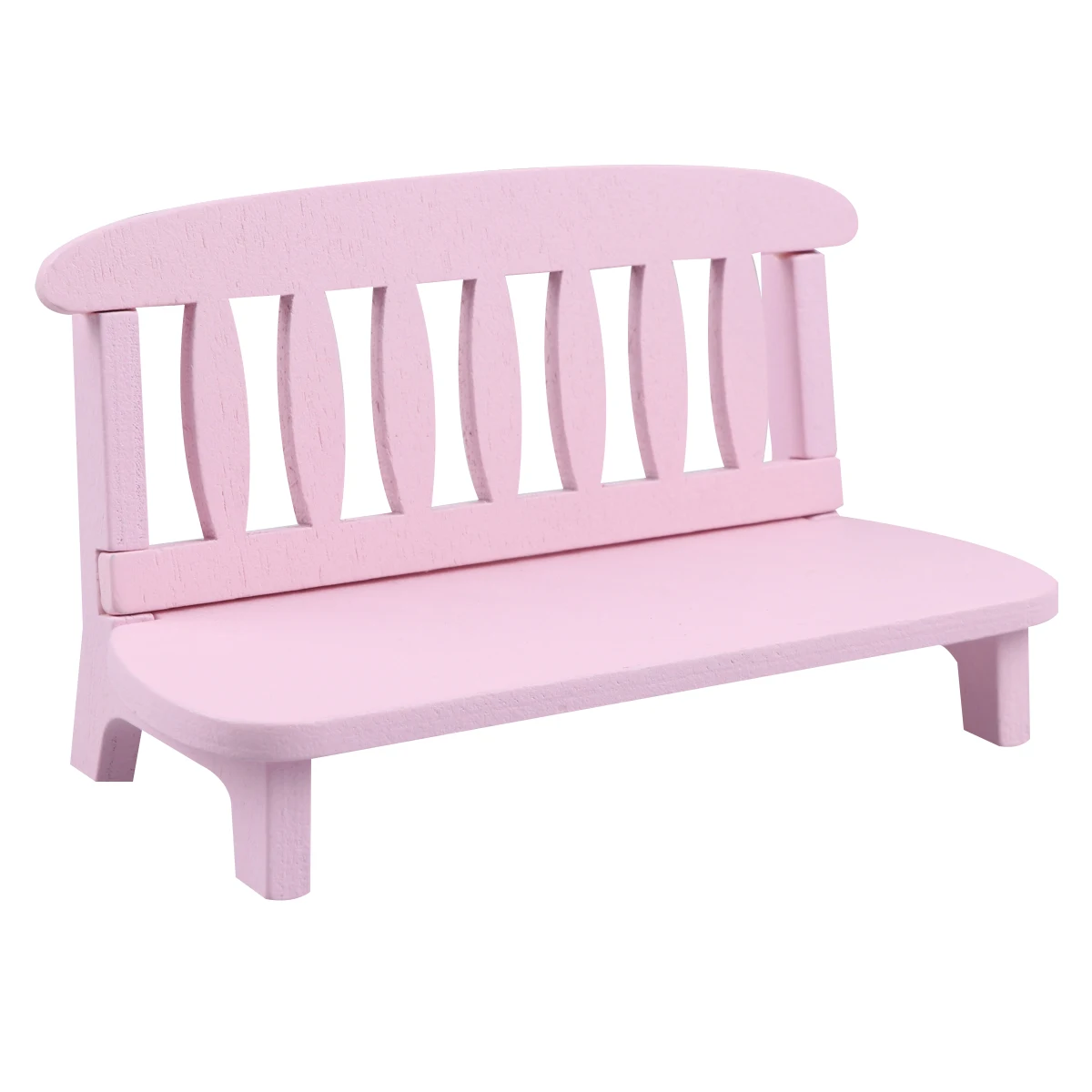 

Wooden Bench Ornaments Baby Sofa Retro Furniture Settee Model Photo Prop Miniature
