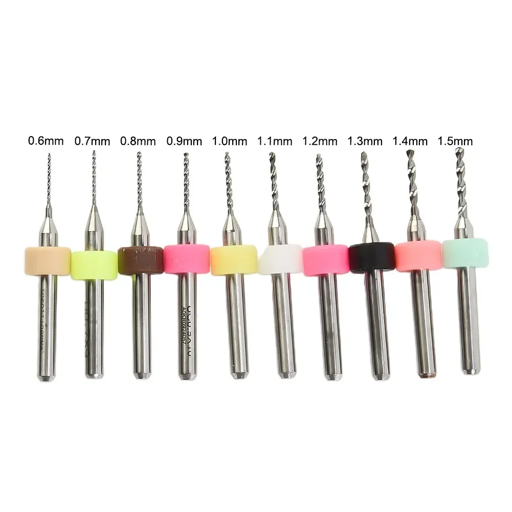 1Set Mata Bor Bit Pengeboran 0.6-1.5Mm CNC Spiral Alur Bor Bit Cetak Papan Sirkuit Keras Paduan PCB Bor Bit Set