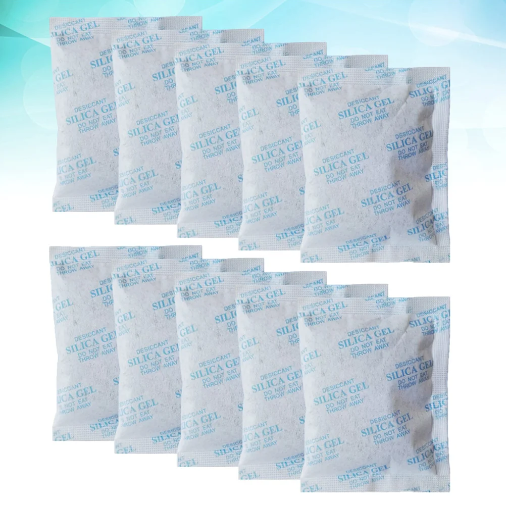 100Pcs 10g Silica Gel Moisture Absorber Dry Corrosion Prevention(Sky-Blue) silicone packs bags safe