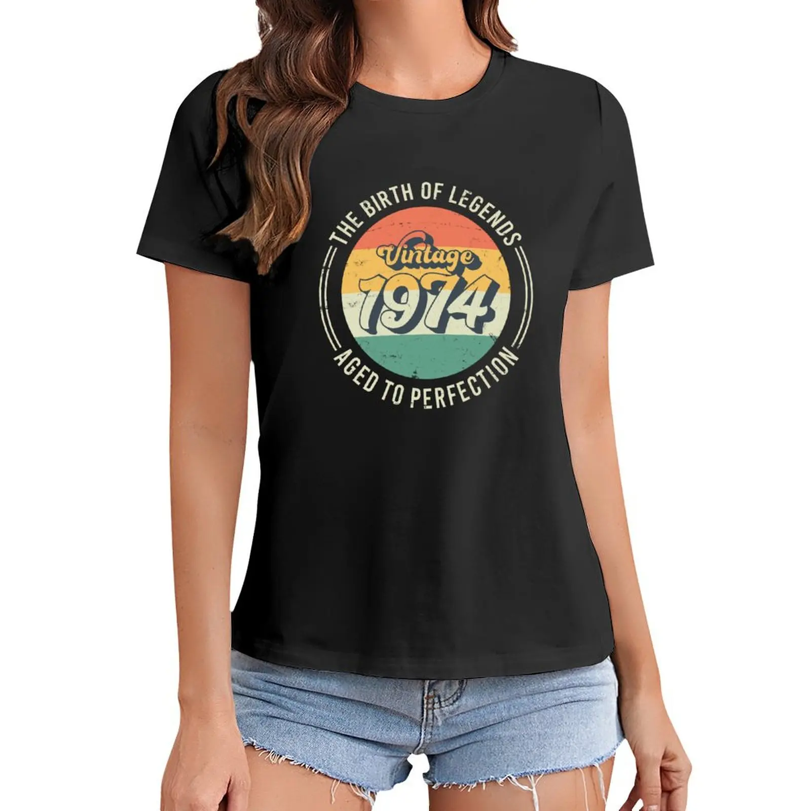 

Vintage 1974, 50th Birthday The Birth Of Legends T-Shirt blacks lady clothes clothes for woman