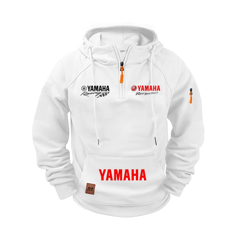 Sudadera con Capucha de Forro Polar para Hombre, Estilo Vintage, Resistente, para Otoño e Invierno 2026, Marca Yamaha, Chaqueta Casual de Motocicleta de Manga Larga