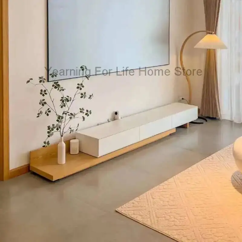 200Cm Center Universal Tv Table Simple Organizer Minimalist House Tv Stand Modern White Designer Fernsehtisch Furniture Home