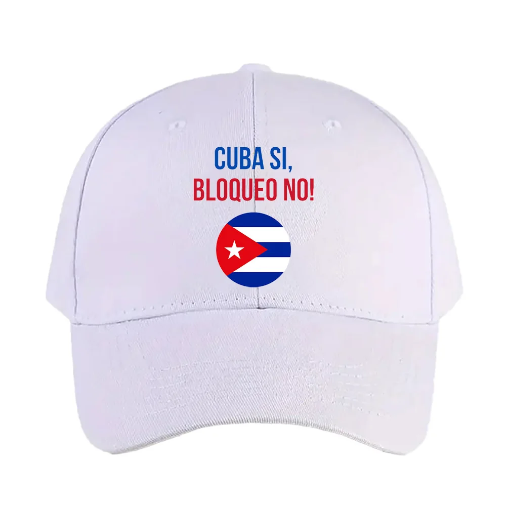 Cuba Si Bloqueo No Cap Sommermütze für Damen und Herren, verstellbare Baseballkappe mit gebogenem Schirm, Entenschnabelkappe, Sonnenschutz