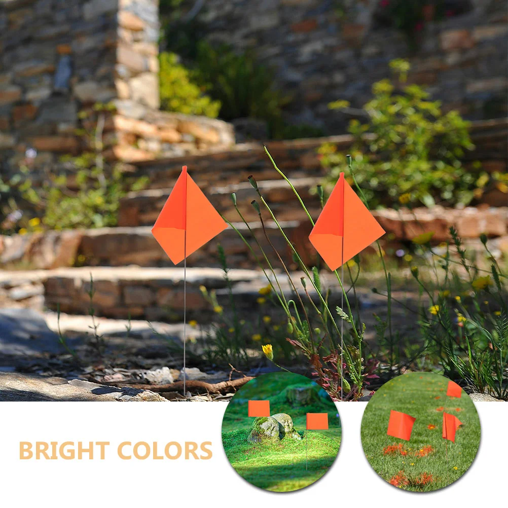 30 Pcs Signal Flag Marker Flags For Supplies Garden Markers Dog Training Survey Triangular Irrigation Marking Flags Sturdy Steel