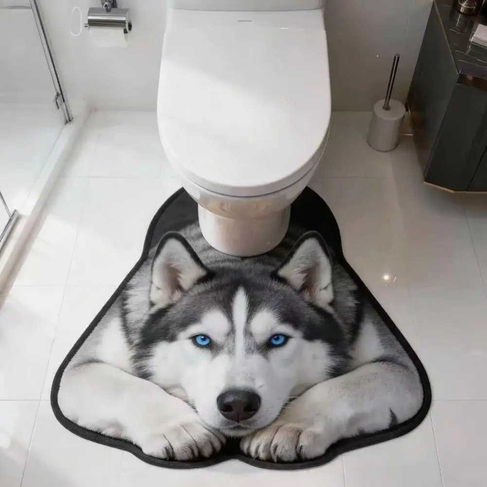 Cartoon Animal Toilet Mat Diatomaceous Earth Quick Drying Non-Slip Bathroom Mat, Absorbent Diatomite Shower Mat, Easy to Clean