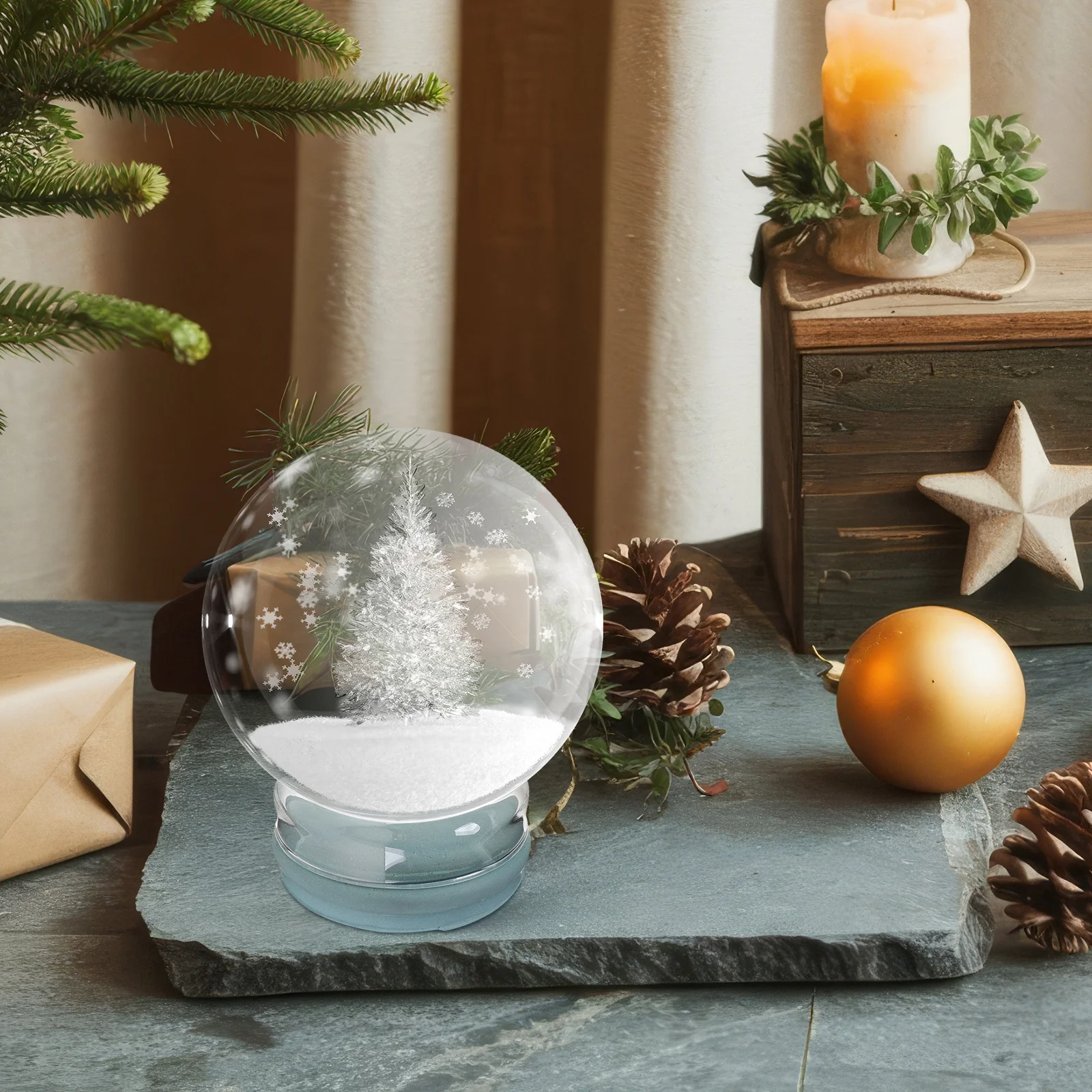 

DIY Snow Globe Kit for Home Decor Design Unique Snow Globes with Clear Glass Globe Ideal for Friends and Family Special