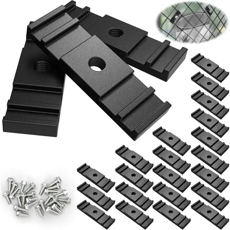 24Pcs Chain Link Fence Sign Mount Clips Heavy Duty Sign Mounting Bolts For Chain Link Fence Banner Display With Nuts