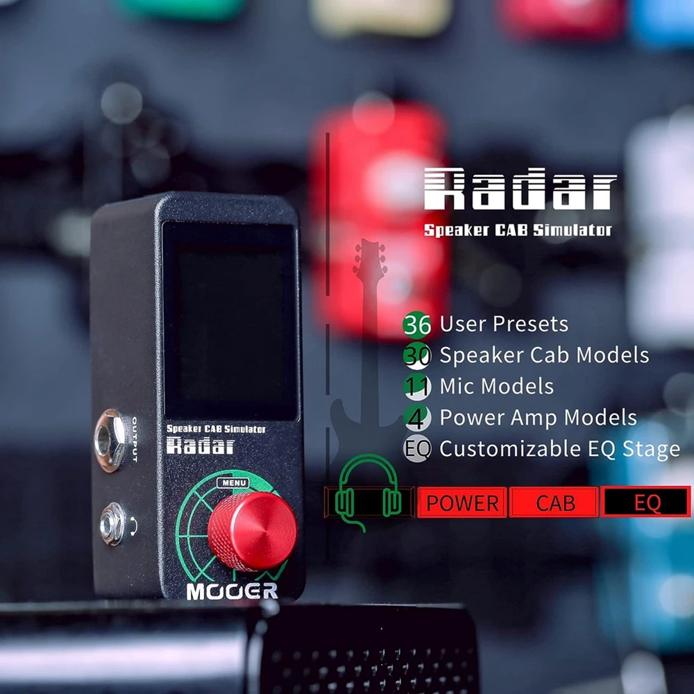 MOOER Radar Guitar Effect Pedal 11 Mic Models 30 Speaker Cab Cabinet Simulator 36 User Presets Support IR Customizable EQ Stage