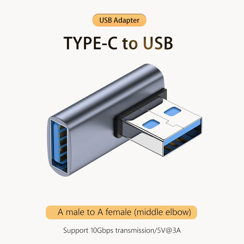 NNBILI 3A Typ C Ellenbogen USB 3.1 Ladedatenkabel Adapter Konverter für Android 90/180 Grad OTG Adapter Schnellladung 10 Gbit/s