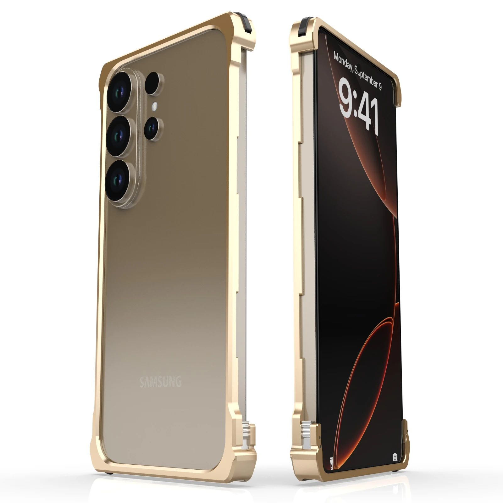 New Anodized Aluminum ‌Backless Metal Clip Case‌ for Samsung S26 S25edge S24 S23 Ultra Barely There Feel Corner Protection Cover