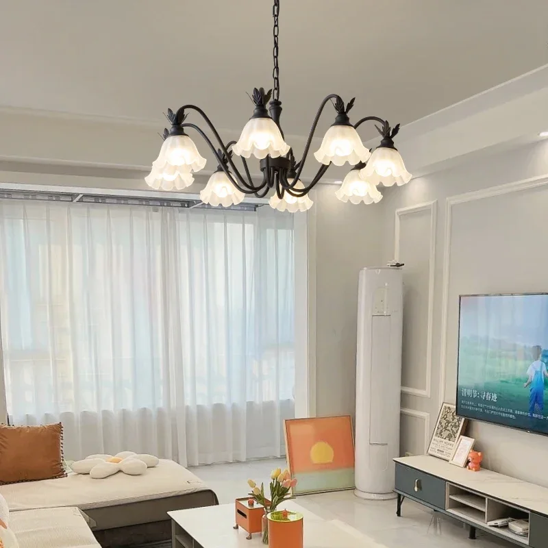 TechHPNew Modern Green Lily Pendant Lights For Living Room Bedroom Home Decoration Led Ceiling Light