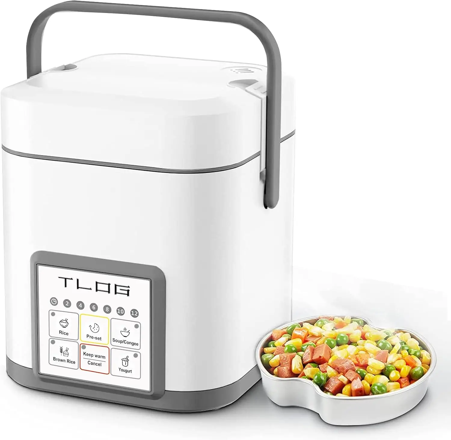 

Mini Rice Cooker 2.5 Cups Uncooked, Healthy Ceramic Coating Portable Cooker, 1.2L Travel Small for 1-3 People, Personal maker, F