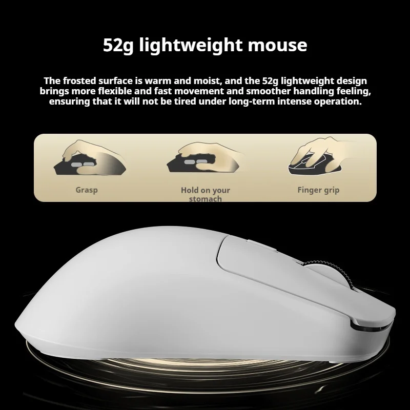 Skn Yinglong Wireless Mouse Three Mode Paw3950 Game Bluetooth E-Sports Double 8k 52g Lightweight Low Delay Middle Mouse Gifts