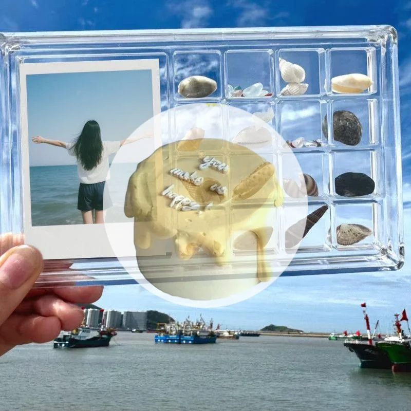 [JT]1Pc Durable Starfishs Trinket Storage Case 17-Grid Acrylic Seashell Display Box With Magnets For Bead Nail Jewelry Chic Gife