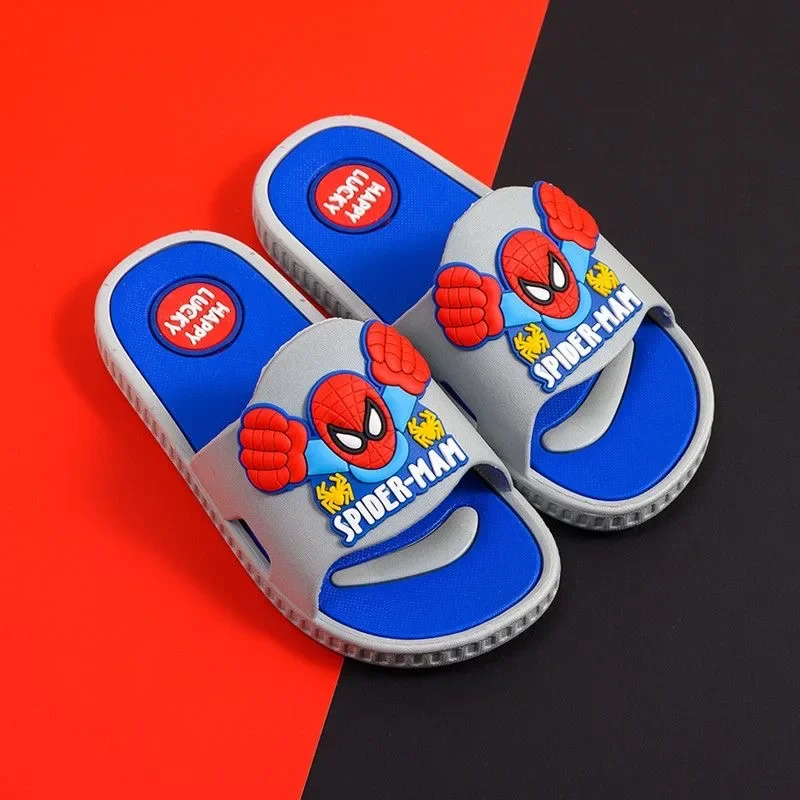 Disney New Summer Children\'s Slippers Cartoon Spider-Man Boys Sandals Anti-slip Kids Toddler Indoor Household Soft Sole Shoes